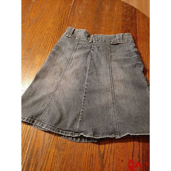 Juniors Jr Size 5 Rewind Blue Denim Blue Jean Midi Skirt Stretch Double Button - Picture 2 of 6